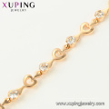 75313 Xuping graciosa mulheres jóias artificiais estilo simples 18k banhado a ouro pulseira